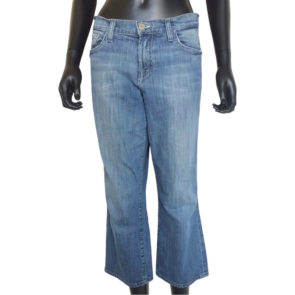 Lucky Brand Logan Classic Rider Crop Jeans Size 10/30 Medium Wash Mid Rise Denim